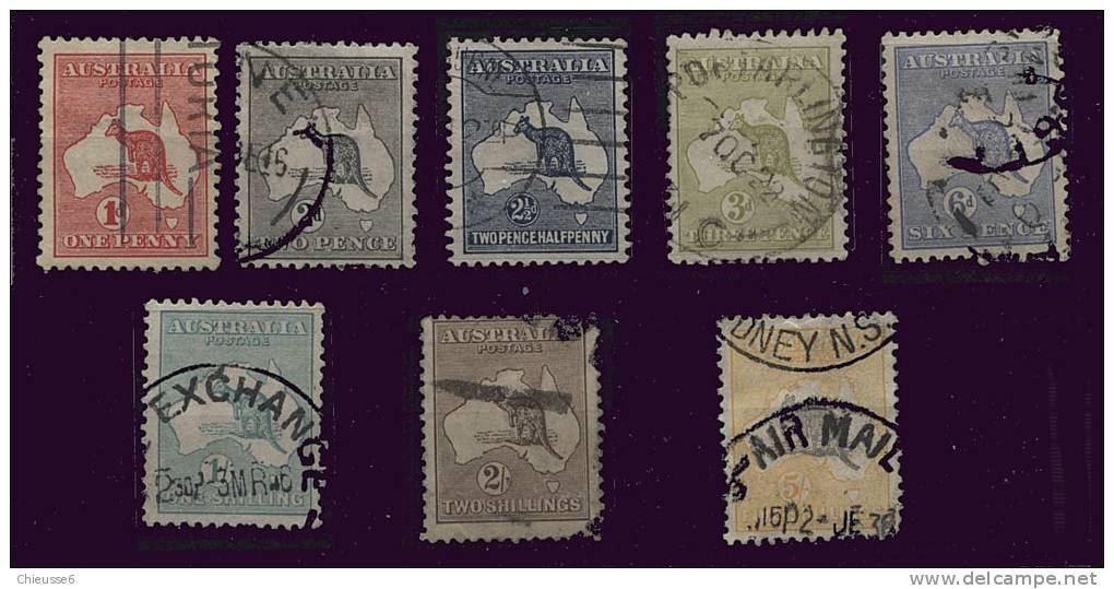 Australie AC044B - Ob N° 2 - 3 - 4 - 8 - 10 à 12-  - Cote 380€ - Oblitérés