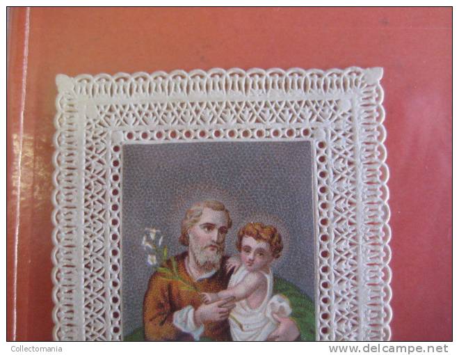 Saint Joseph Jozef Et JESUS  Early Color Couleur Lithography Mechanical Canivet  Super Embossment - Andachtsbilder