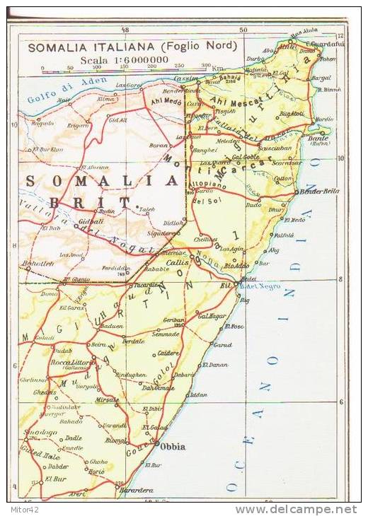 46*-Cartina Geografica-Militaria-Africa Orientale-Ex Colonie Italiane: Somalia-Pubblicitaria Nestlé-Nuova-New - Somalia