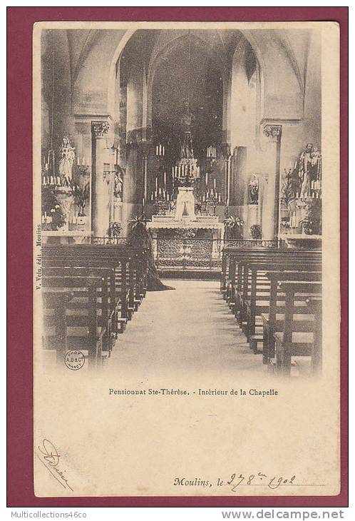 03 -  MOULINS - Pensionnat Sainte Thérèse Intérieur De La Chapelle - Moulins