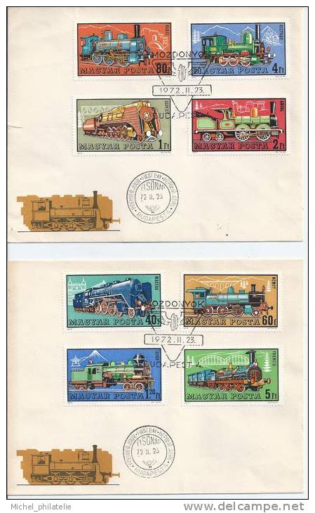 Hongrie, Premier Jour, 1971, Locomotives - Storia Postale