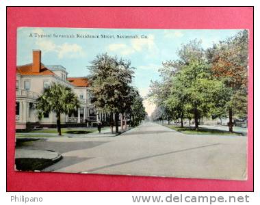 GA - Georgia > Savannah   Residence Street       Ca 1910   -ref 438 - Savannah