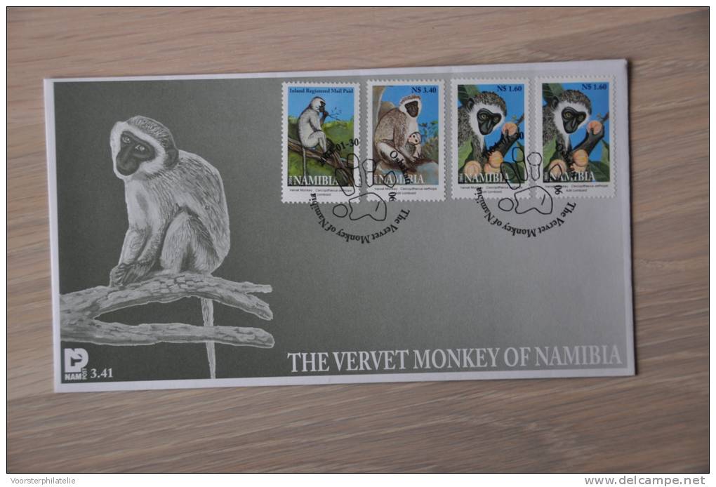 FDC NAMIBIË NAMIBIA 2004  APEN MONKEY AFFE SIGNE BLANCO BLANK. - Namibie (1990- ...)