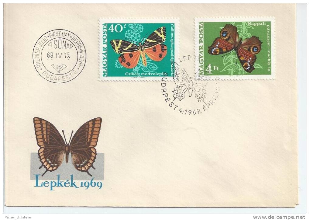 Hongrie, Premier Jour, Papillons - Postmark Collection