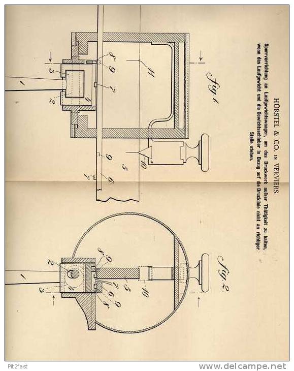 Original Patentschrift - Hürstel & Co In Verviers , 1901 , Waagen , Gewichtswaage !!! - Máquinas