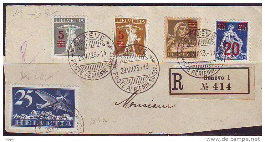 SVIZZERA - PIECE AIRMAIL OVPT. FRANCATURE - Mi. 180 Z Used  - 1923 - Other & Unclassified
