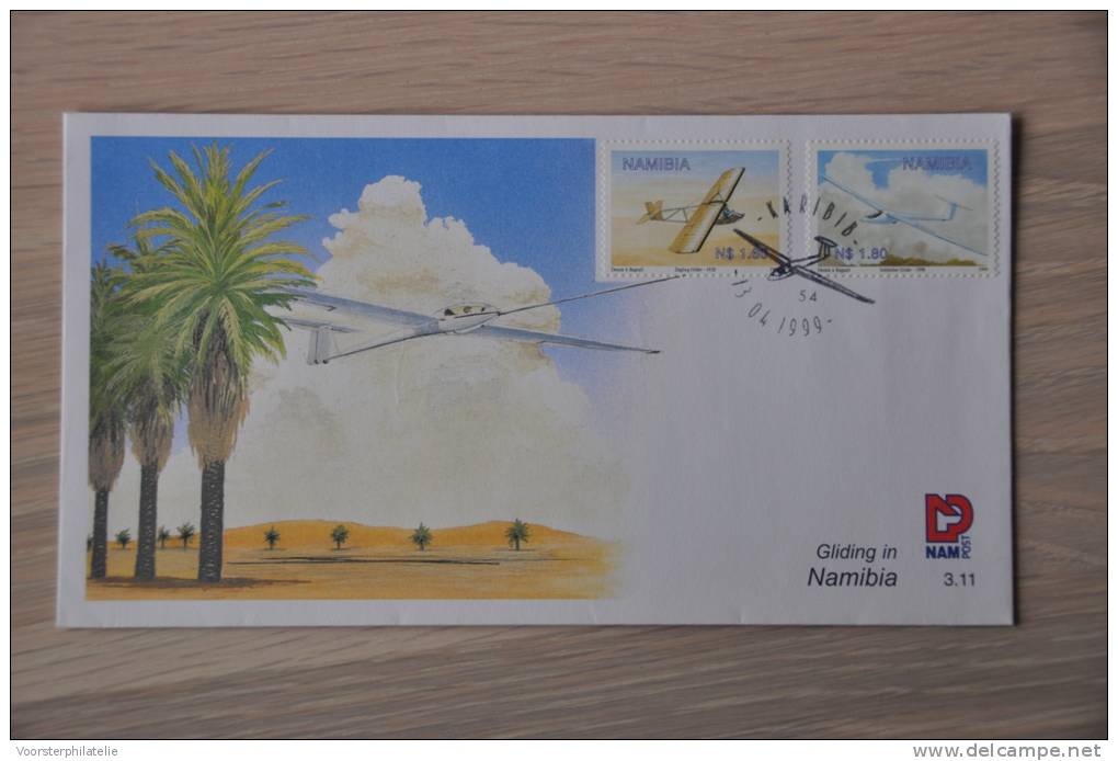 FDC NAMIBIË NAMIBIA 1999 GLIDER FLYING SEGELFLIEGEN ZWEEFVLIEGEN    BLANCO BLANK. - Namibia (1990- ...)