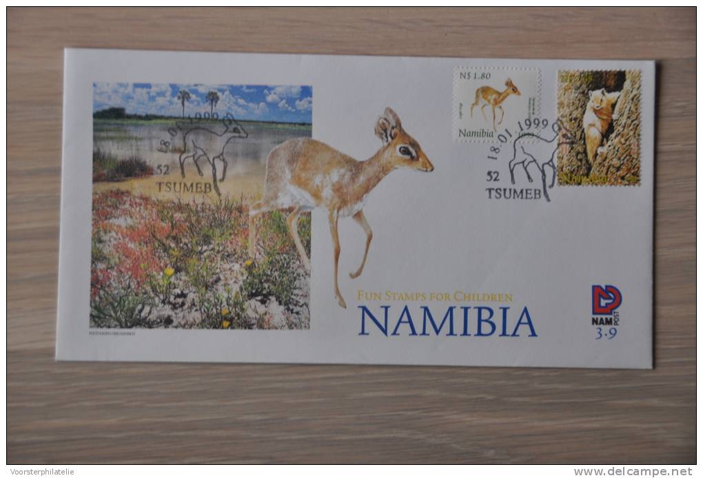 FDC NAMIBIË NAMIBIA 1999 FAUNA  BLANCO BLANK. - Namibie (1990- ...)