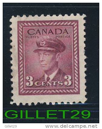 CANADA STAMP - KING GEORGE VI WAR ISSUE - SCOTT No 252, 0,03ç, ROSE VIOLET, 1942 - USED - - Gebraucht