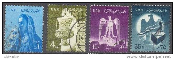 1961 UAR: Definitives: National Symbols Redrawn Sc 532-5 / Mi 109-12 Used/oblitere/gestempelt [ra] - Usati