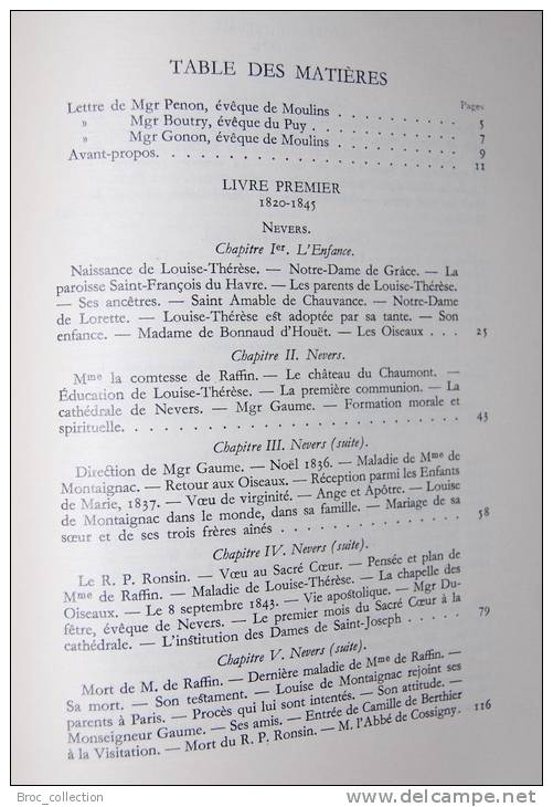 Louise-Thérèse De Montaignac De Chauvance, Souvenirs, 1931, Table Scannée, (Montluçon, La Croix-Verte, Soeurs Oblates) - Bourbonnais