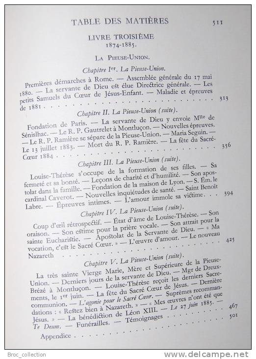 Louise-Thérèse De Montaignac De Chauvance, Souvenirs, 1931, Table Scannée, (Montluçon, La Croix-Verte, Soeurs Oblates) - Bourbonnais