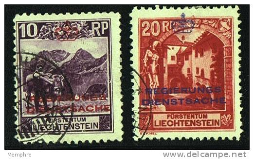 1932  Paysages  10 Et 20 Rp  Les Deux Perforés 10&frac12;  MiNr D2A, 3A  Cote 125&euro; - Official