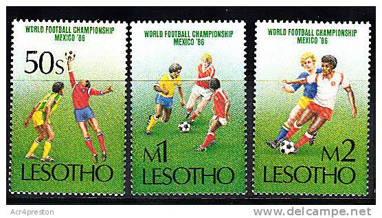 Msc191 Lesotho 1986, SG687-89 World Cup Football Championships, Part Set, Mounted Mint - Lesotho (1966-...)