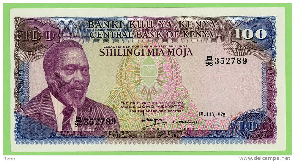 Kenya - 100Shillings - 1 Juillet 1978 - N° B/96 352789 - Neuf - Kenya