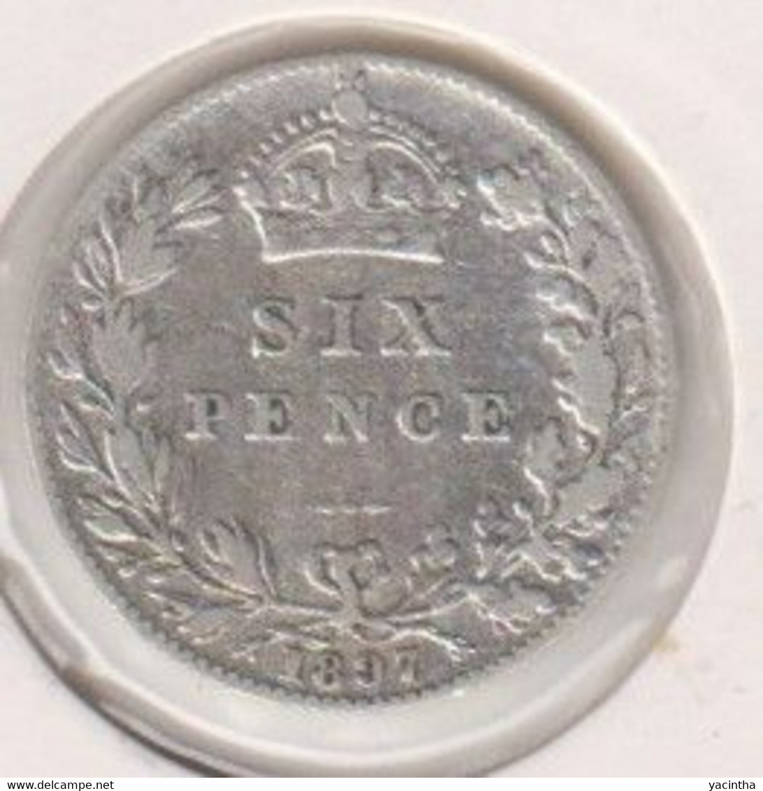 @Y@   Groot Britannie  Six Pence 1897   (1175)  Zilver / Ag / Prata   KM 779 - H. 6 Pence