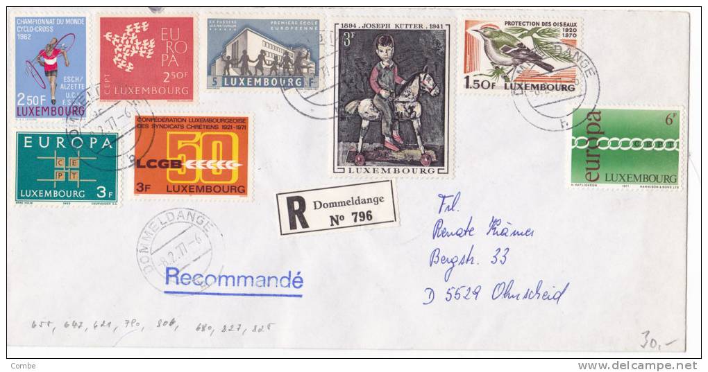 Tres Belle Lettre  Recommande Luxembourg, Dommeldange, 1977 / 1142 - Brieven En Documenten