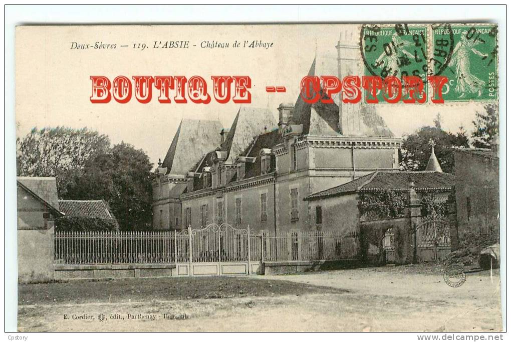 79 - L'ABSIE - Chateau De L'abbaye - Dos Scané - L'Absie