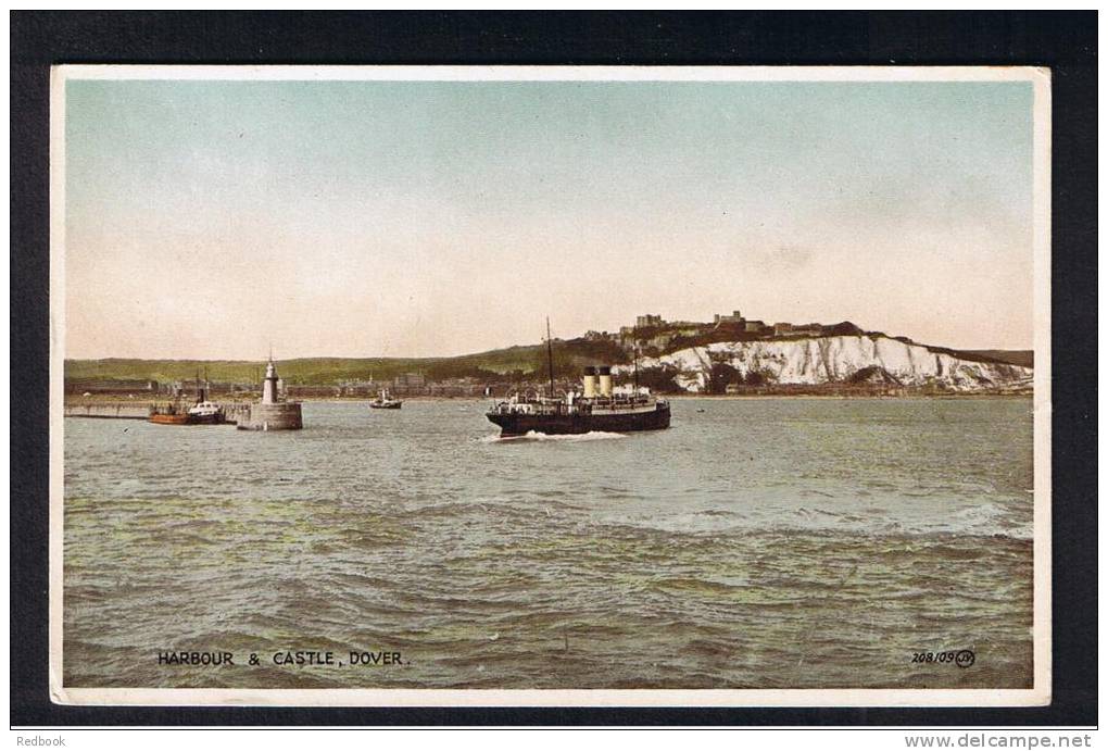 RB 839 -  Early Postcard - Ship Passing Harbour Lighthouse Dover Kent - Dover