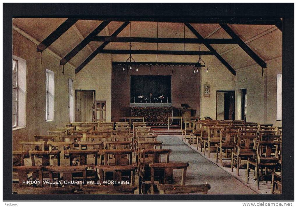 RB 838 - Postcard - Interior Of Findon Valley Church Hall Worthing Sussex - Worthing
