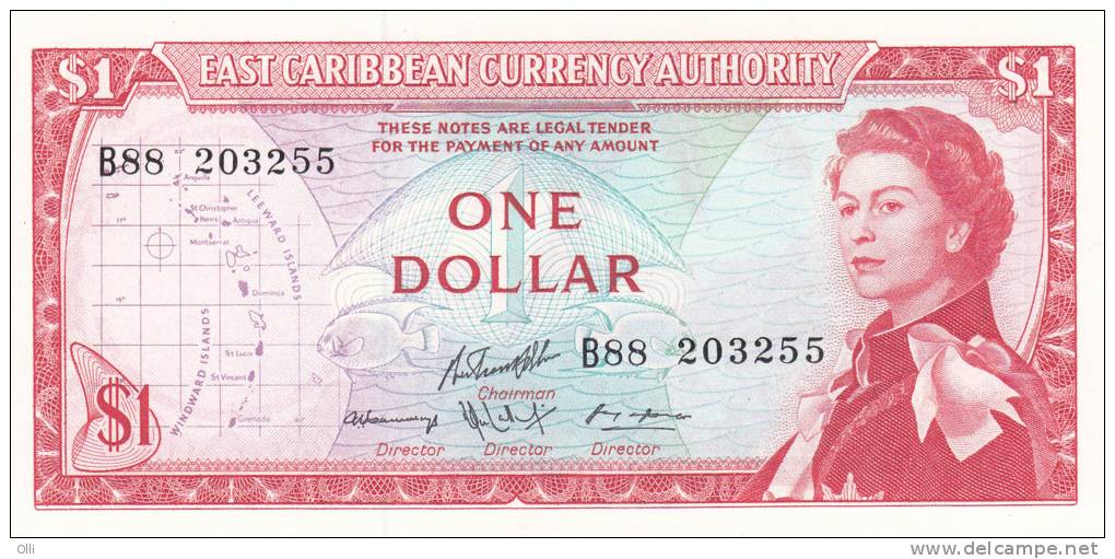 EAST CARIBBEANS $1 DOLLAR 1965 ***UNC*** P-13g - Caraïbes Orientales