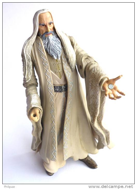 FIGURINE LORD OF THE RING - SEIGNEUR DES ANNEAUX - TOY BIZ - SARUMAN (2) - TENUE BEIGE - Lord Of The Rings