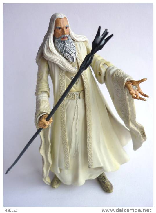 FIGURINE LORD OF THE RING - SEIGNEUR DES ANNEAUX - TOY BIZ - SARUMAN - TENUE BLANCHE - Le Seigneur Des Anneaux