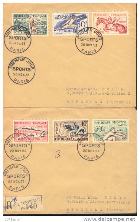 Jeux Olympiques Helsinki 1952  FDC  France  Yvert 960/ 965 - Summer 1952: Helsinki