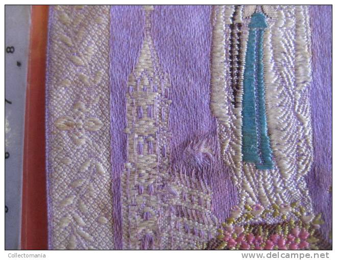 notre Dame de Lourdes  19e -  textile ( tekstiel )  soie   ( silk zijde Seite )  -  woven ( geweven artisanale )  -