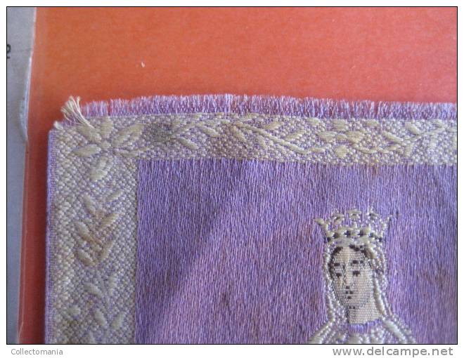 notre Dame de Lourdes  19e -  textile ( tekstiel )  soie   ( silk zijde Seite )  -  woven ( geweven artisanale )  -