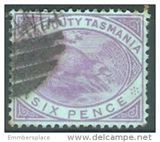 TASMANIA - 1880 VICTORIA "STAMP DUTY" 6d LILAC  (PLATYPUS) USED - Gebraucht
