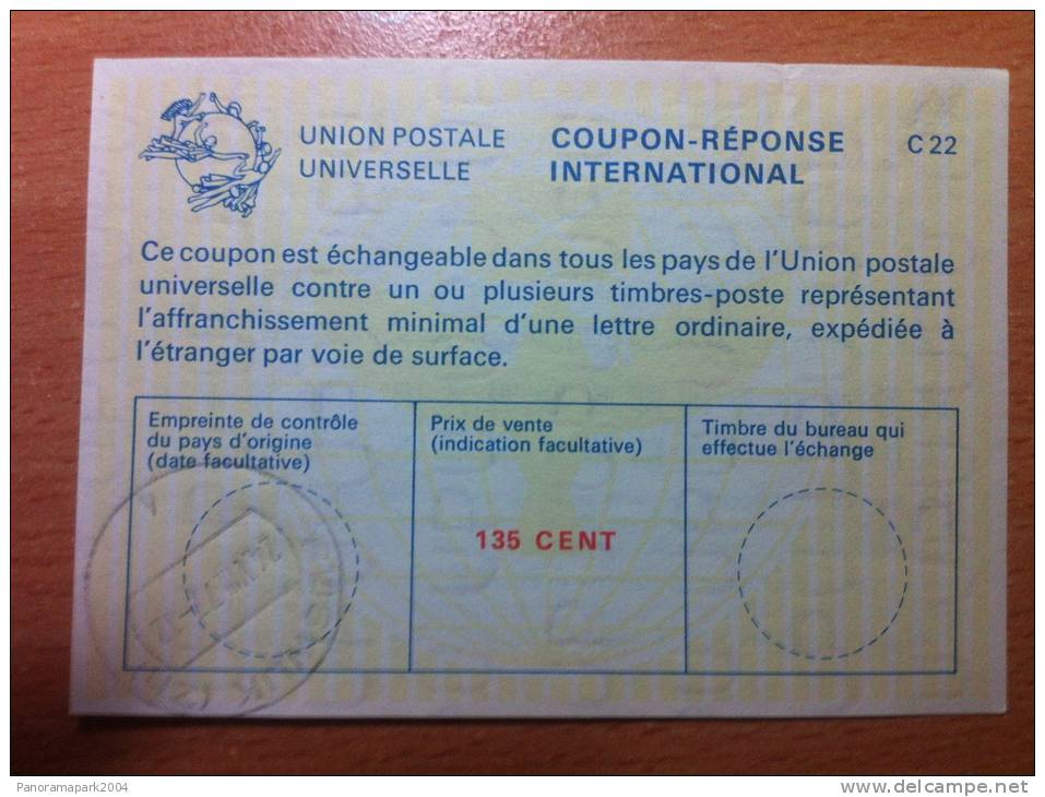 Pays-Bas Netherlands Niederlande 135 Cent 24.08.1977 UPU Union Postale Universelle COUPON-REPONSE INTERNATIONAL C22 C 22 - Material Postal