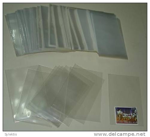 GLASSINE BAGS PLASTIC 50x80mm  5x8cm 50 Tem - Clear Sleeves