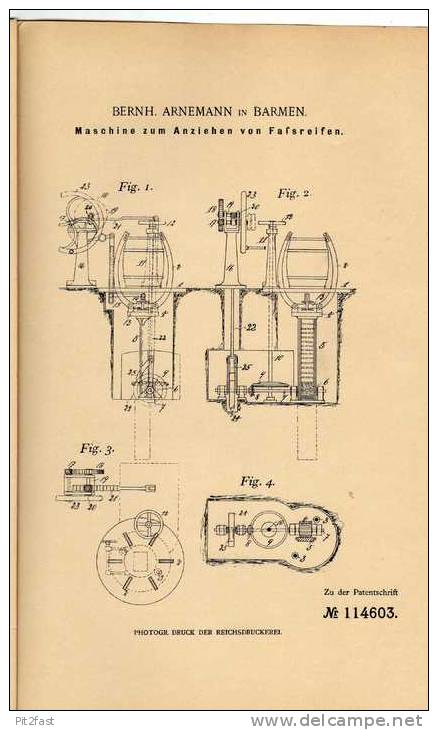 Original Patentschrift - B. Arnemann In Barmen , 1900 , Maschine Für Faßreifen , Weinfass , Bierfass !!! - Machines