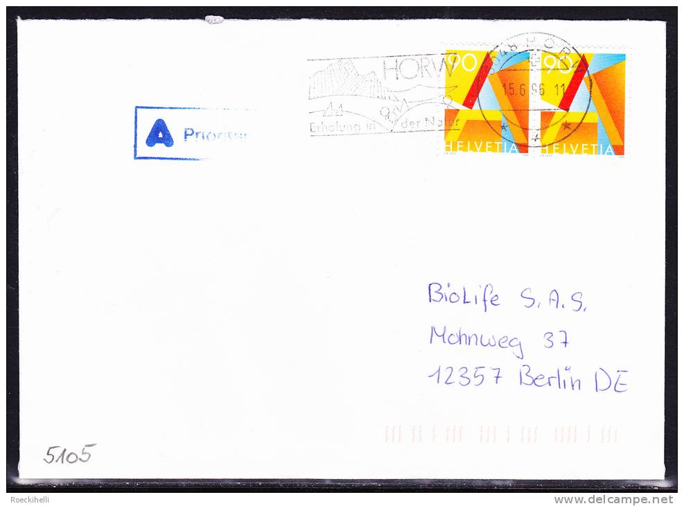 15.6.1996  -   Bedarfsbeleg, Gelaufen Von Horw  Nach Berlin / D  -  Siehe Scan  (ch 5105) - Storia Postale