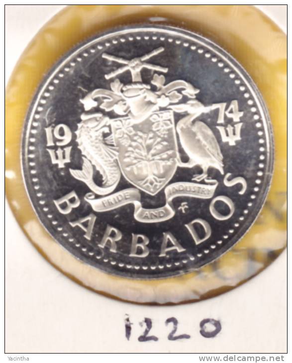 @Y@  Barbados  25 Cent 1974   (1220) - Barbados