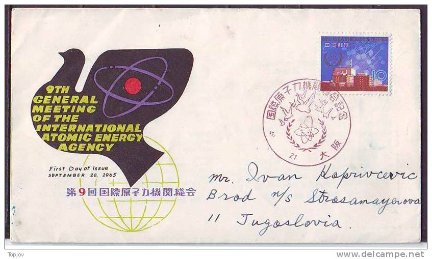 JAPAN - NIPPON - ATOMIC ENERGY - AGENCY MEETING  -  FDC   - 1965 - Atom