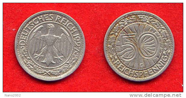 ALLEMAGNE - GERMANY - DEUTSCHLAND - 50 REICHSPFENNIG 1927 G - 50 Rentenpfennig & 50 Reichspfennig