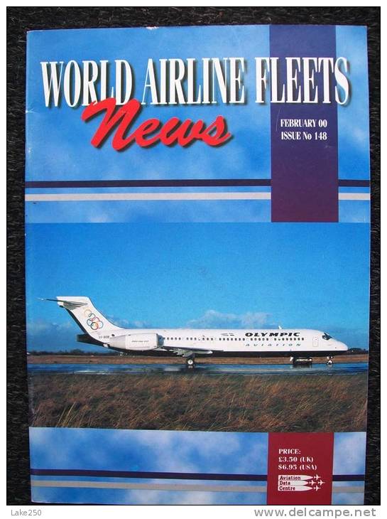 RIVISTA WORLD AIRLINE FLEETS  FEBBRAIO 2000 N°\148 Aviazione Aerei - Transportation