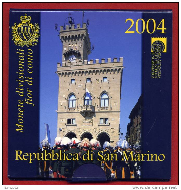 SAINT MARIN - SAN MARINO  -  SERIE COMPLETE  2004 + 5 EUROS ARGENT -  RARE - Saint-Marin