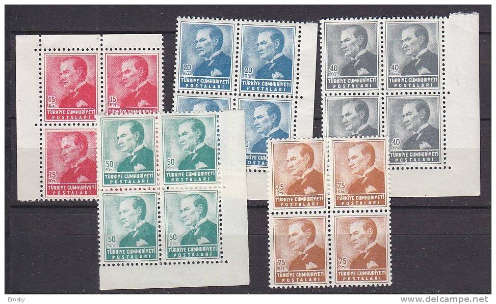 PGL AC225 - TURQUIE Yv N°1222/26 ** BLOQUES - Unused Stamps