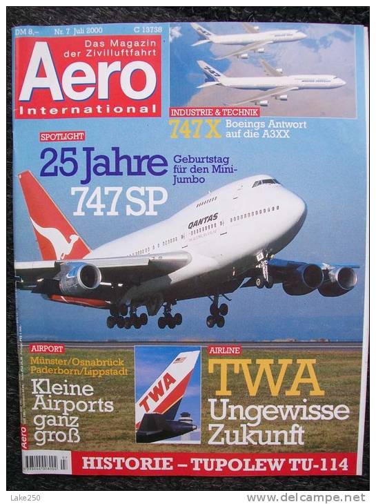 RIVISTA  AERO INTERNATIONAL N° 7 JULI  2000 Aviazione Aerei - Transportation