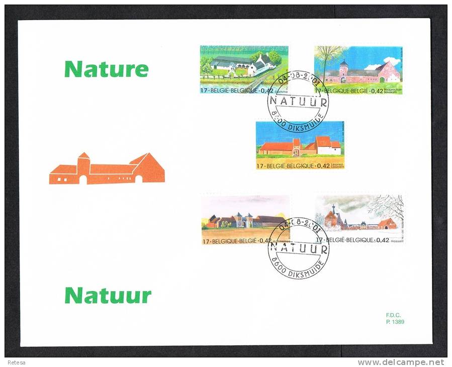 BELGIE  GROTE   FDC  GROTE TYPISCHE  BELGISCHE BOERDERIJEN    2001 - 2001-2010