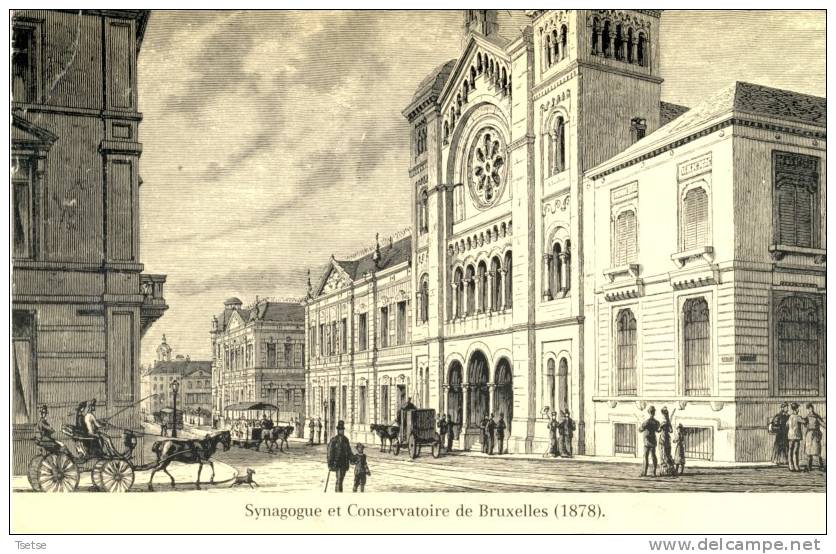 Bruxelles -Judaïsme- Judaïca - Synagogue De Bruxelles En 1878 ( Gravure ) - Jodendom