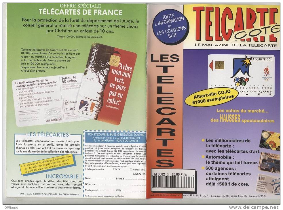 Revue Telecarte Cote Mars 1994 - Sin Clasificación