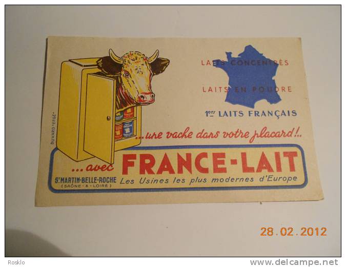 BUVARD PUBLICITAIRE 1950/1960 / FRANCE LAIT - Alimentaire