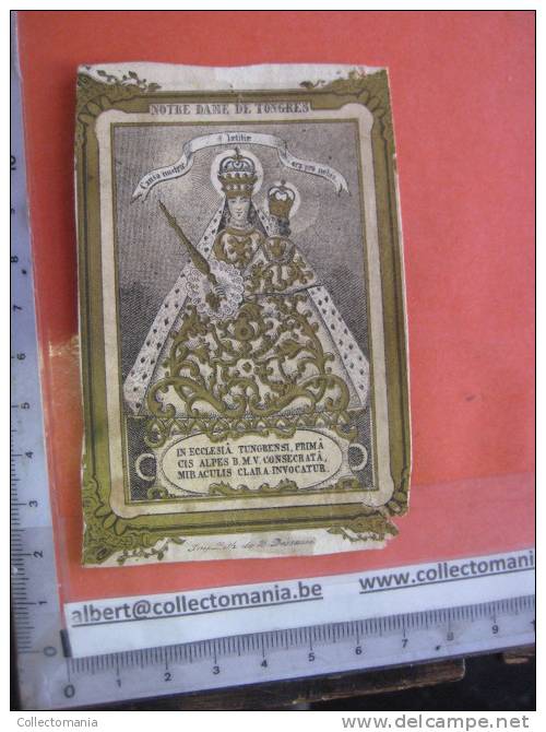 Notre Dame De Tongres - 1866 Approx. -  Litho - Text On Reverse Print : 1e Heilige Kommunie - Devotieprenten