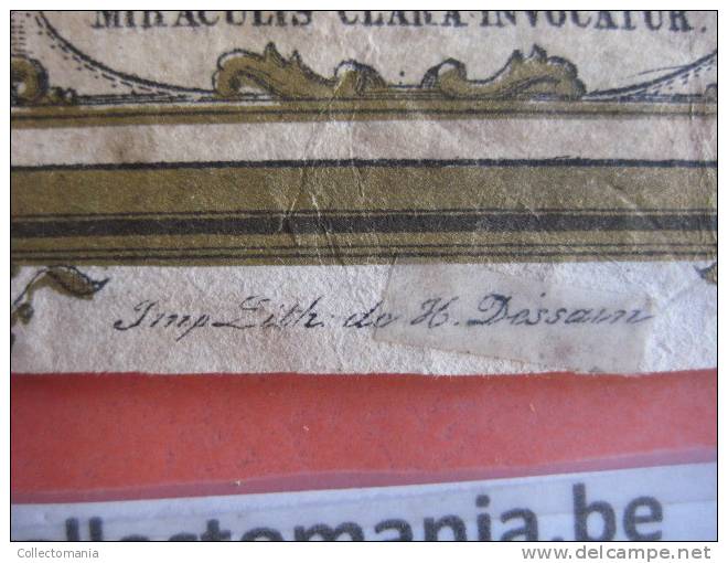 notre Dame de Tongres - 1866 approx. -  litho - text on reverse print : 1e heilige kommunie
