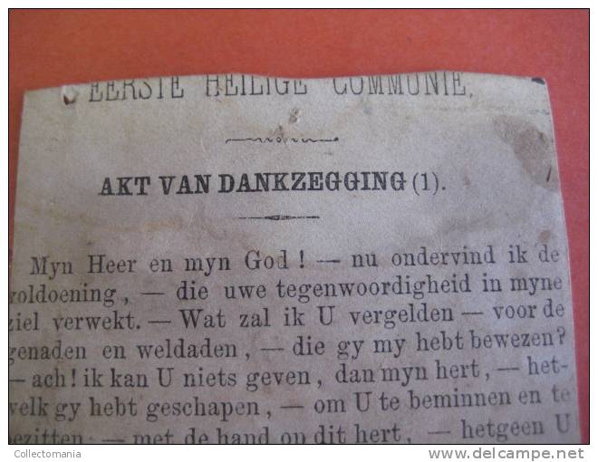 notre Dame de Tongres - 1866 approx. -  litho - text on reverse print : 1e heilige kommunie