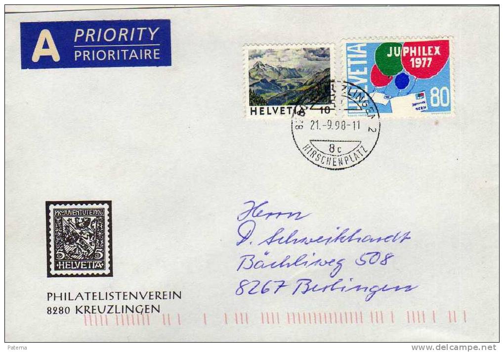 Carta , Aérea, Kreulingen 1998, Cover,  Suiza - Briefe U. Dokumente